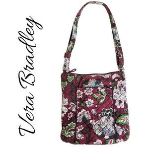 Vera Bradley Vintage Burgundy Hipster Medium Crossbody Shoulder Bag